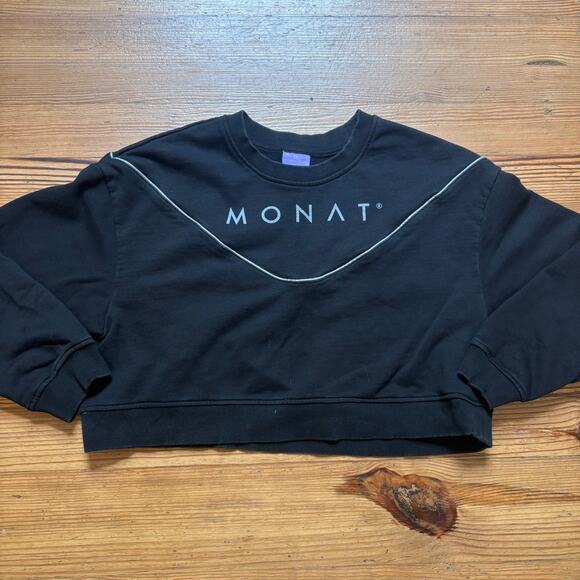 Monat Gear black cropped logo crew sweatshirt SIZE 2XL - Picture 1 of 5